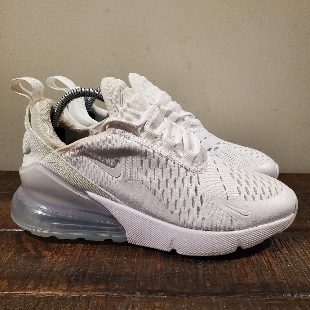 Nike Air Max 270 GS Running Shoes Youth 4Y Womens 5.5 943345-103 'White/Silver